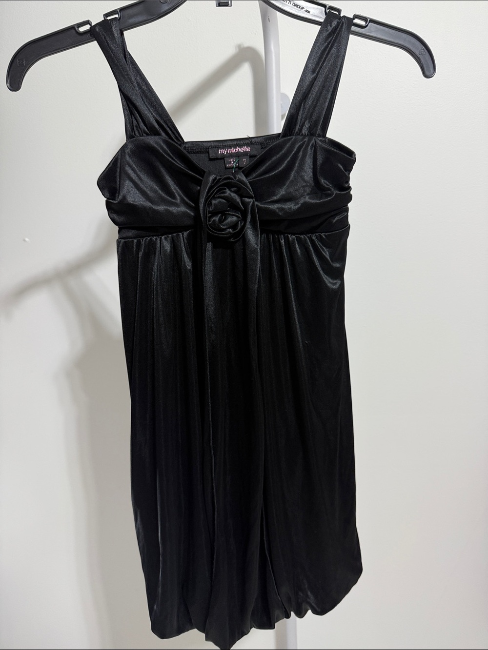 My Michelle Black Sleeveless Mini Dress with Rosette
